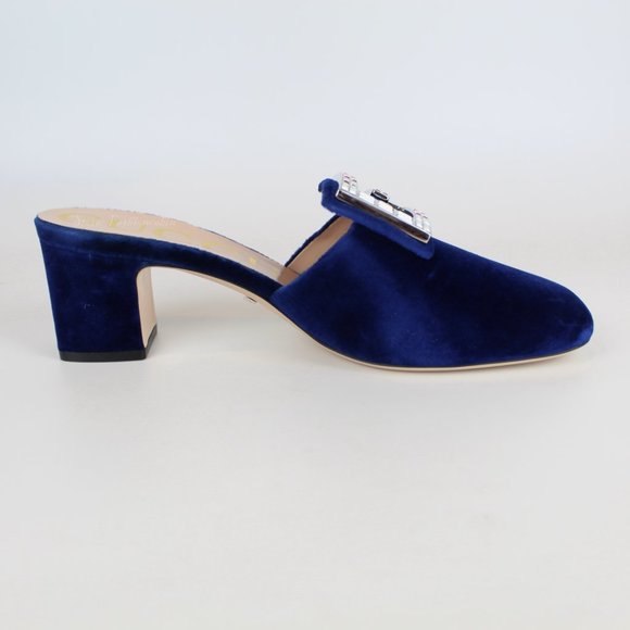 NEW Gucci Velvet Crystal Mules – Luxe Party Dressy Heels - Picture 6 of 15